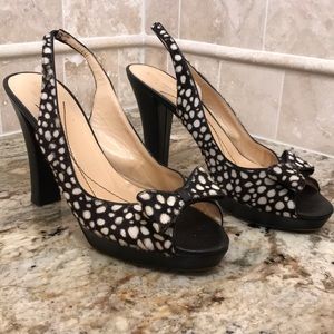 Kate Spade calf hair sling backs